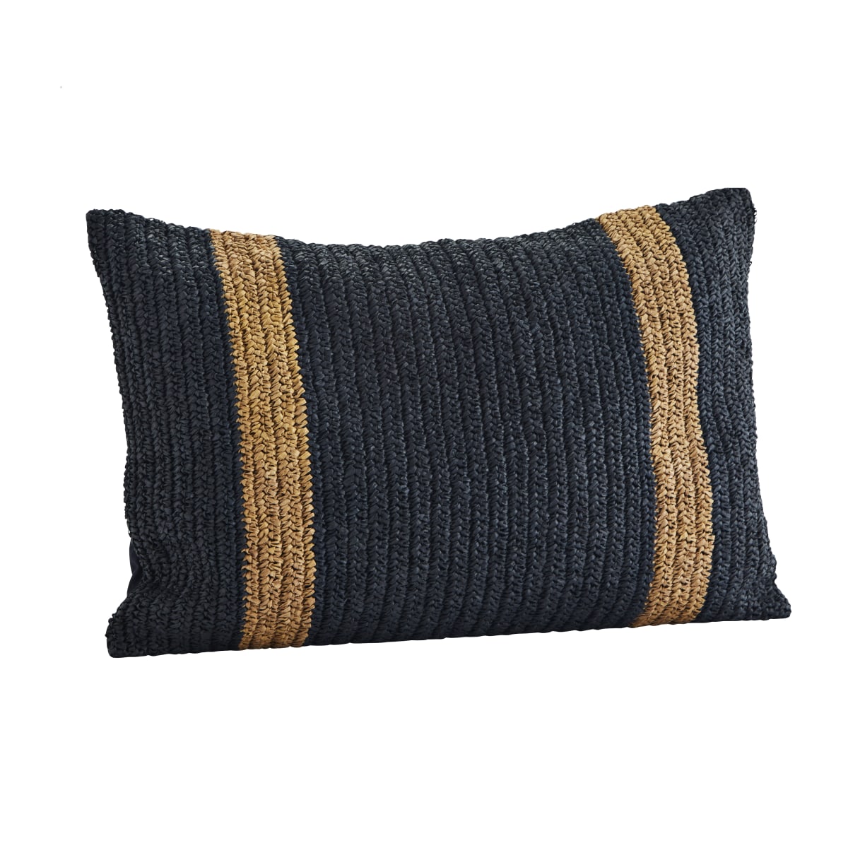 Housse de coussin en coton 60x40 cm Ilias noir Tikamoon