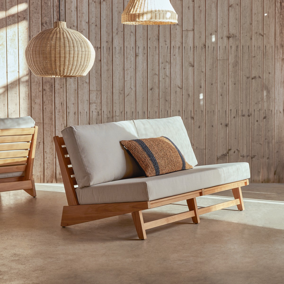 Banquette de jardin Olia 2 places en teck massif FSC® - Tikamoon