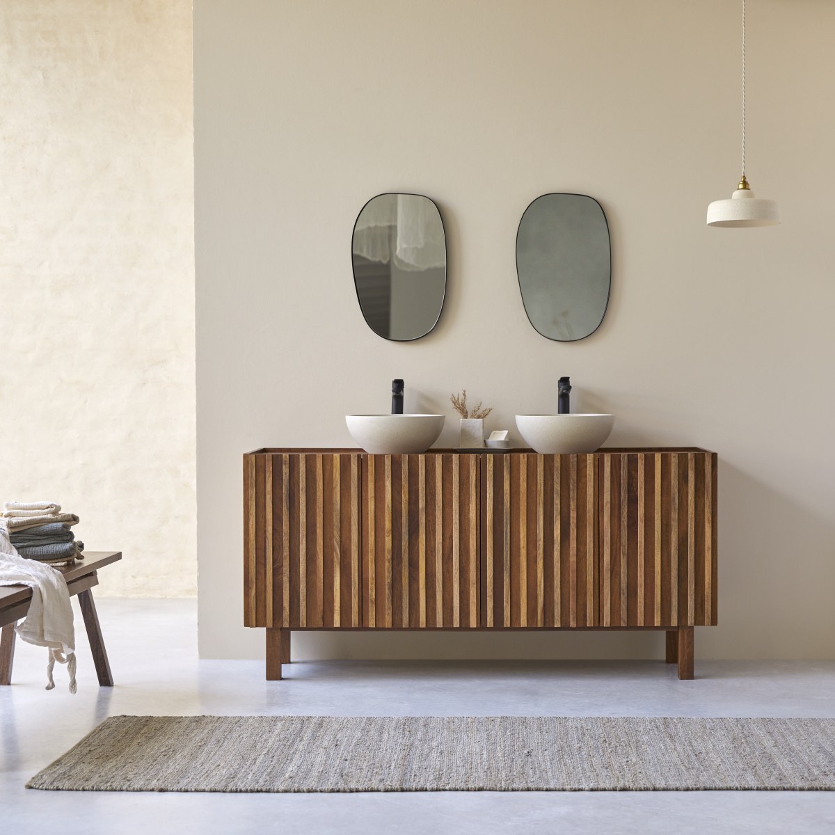 Mango wood bathroom cabinet discount
