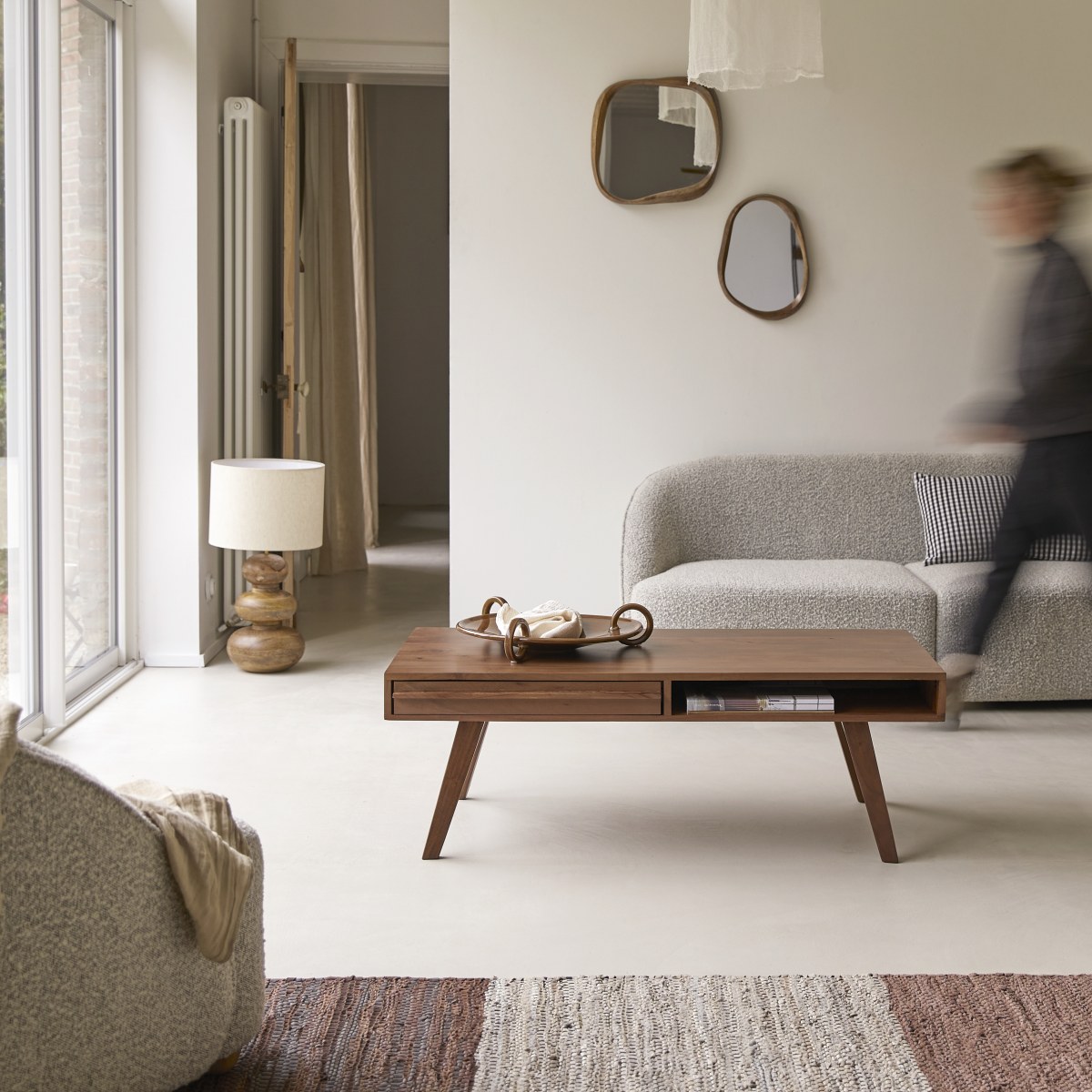 Niels - Solid acacia coffee table 115 cm