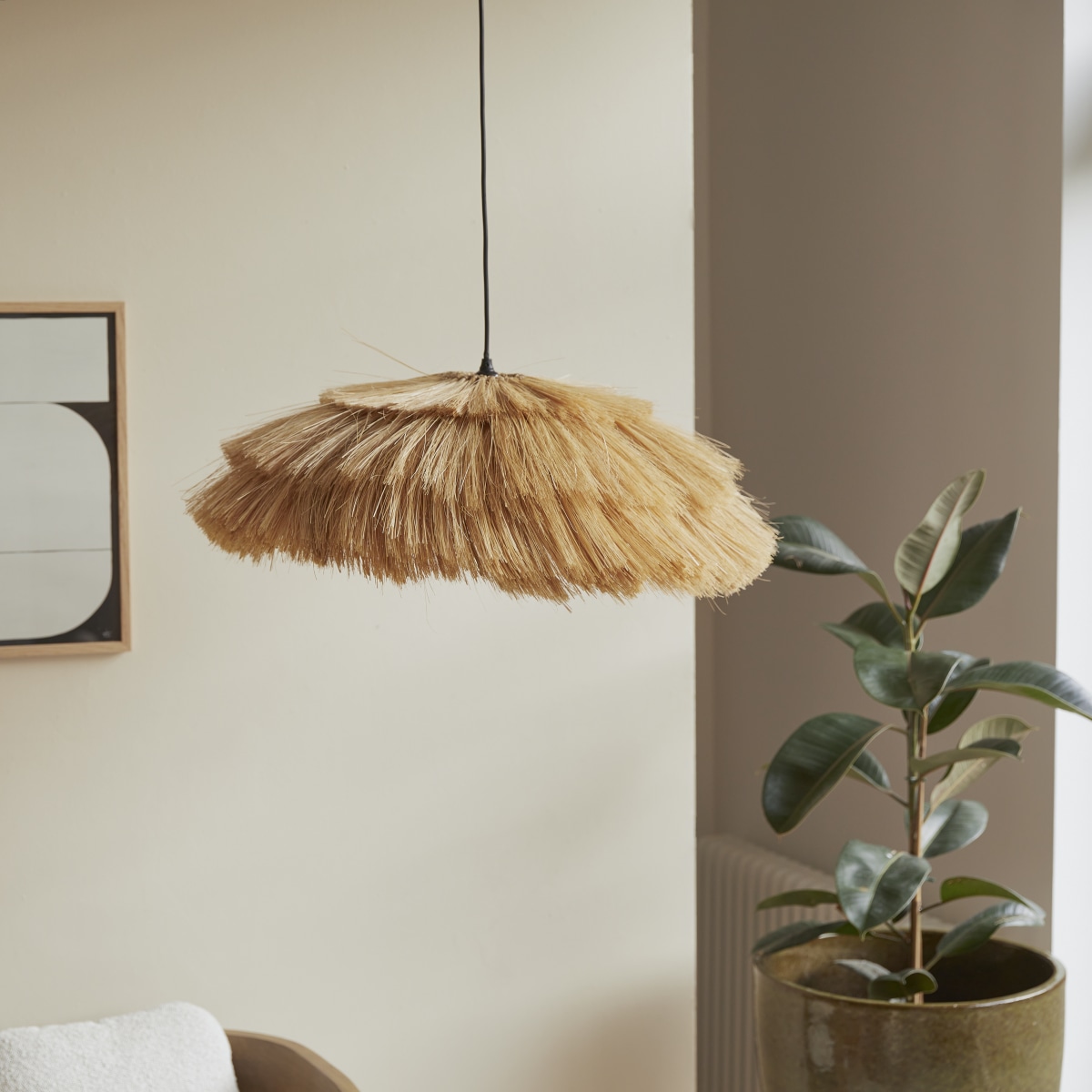 Solange - Natural fibre pendant light