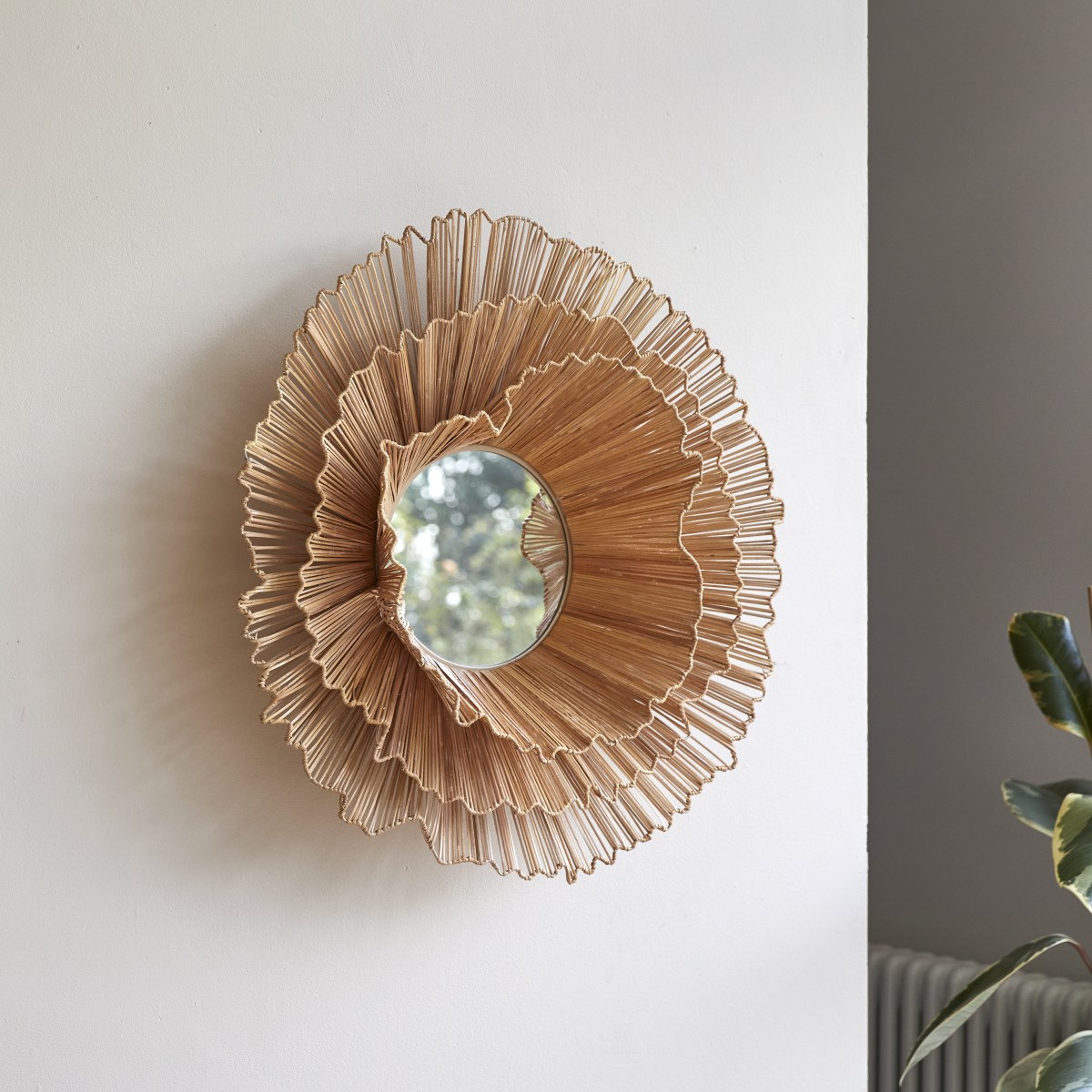 Pia - Natural fibre mirror 70 cm