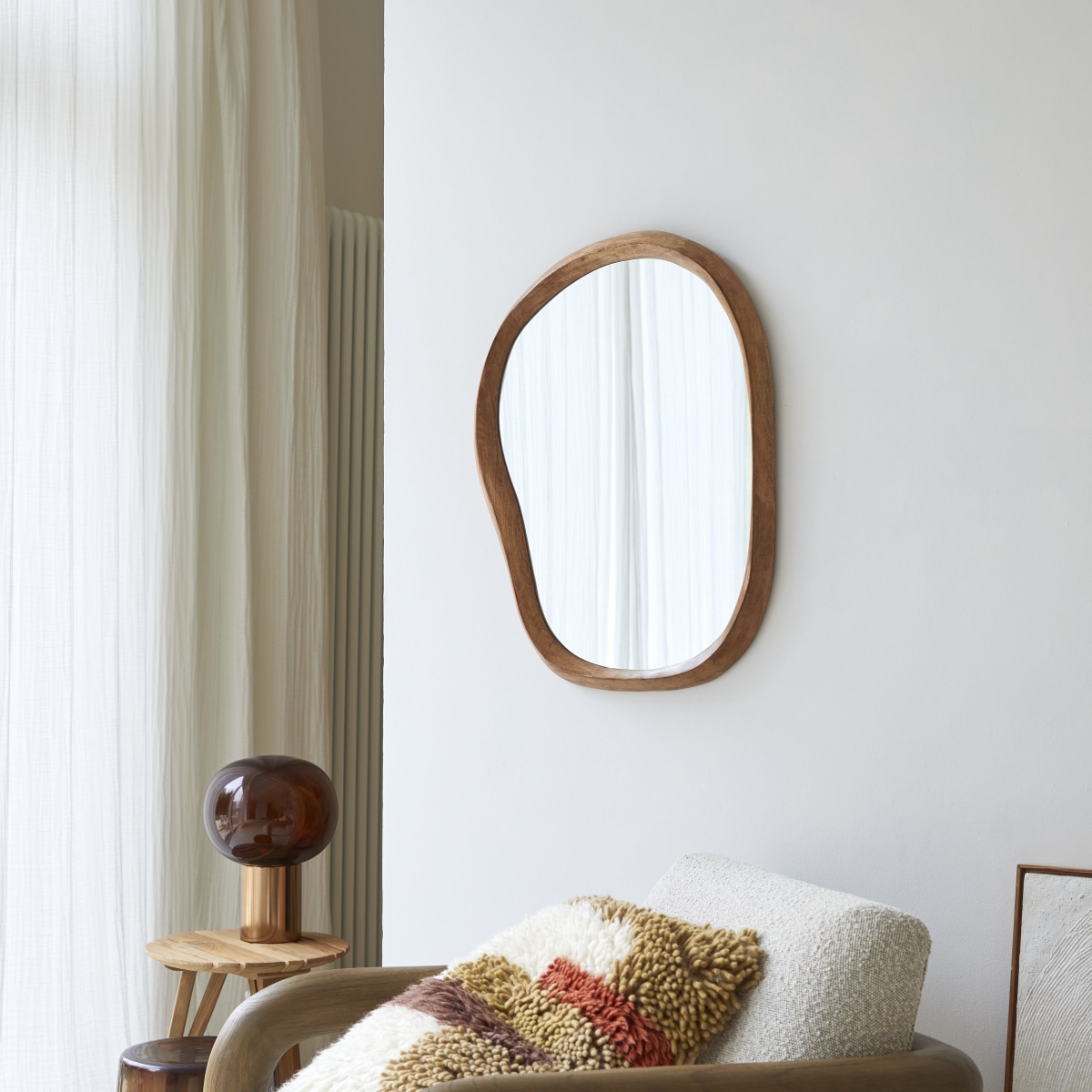 「ｙｕｍｉ」Mirror 55×200cm Mango wood mirror, 70 x 50 cm - Decorative living room