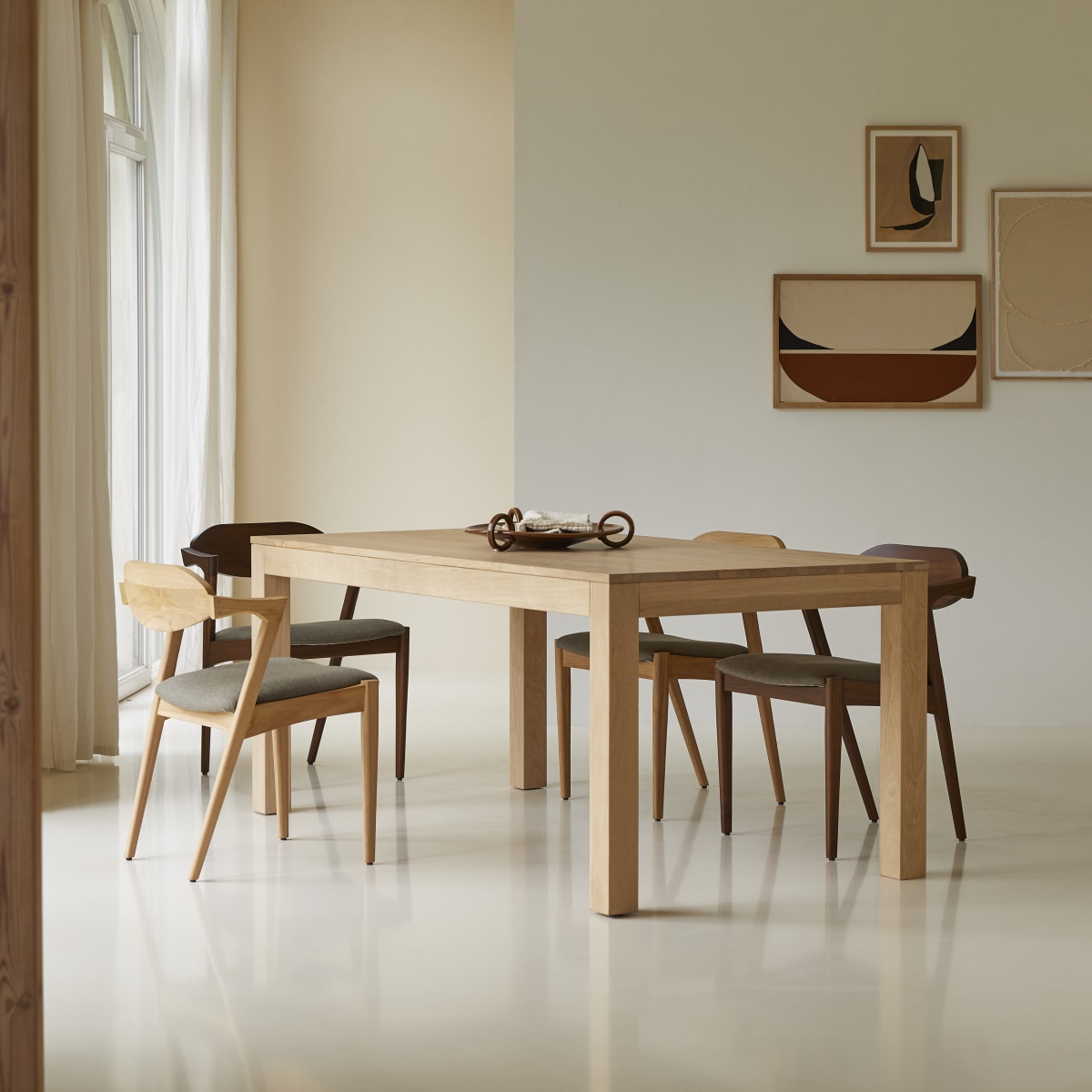 Eden - Massief eiken uitschuifbare tafel voor 6/10 personen