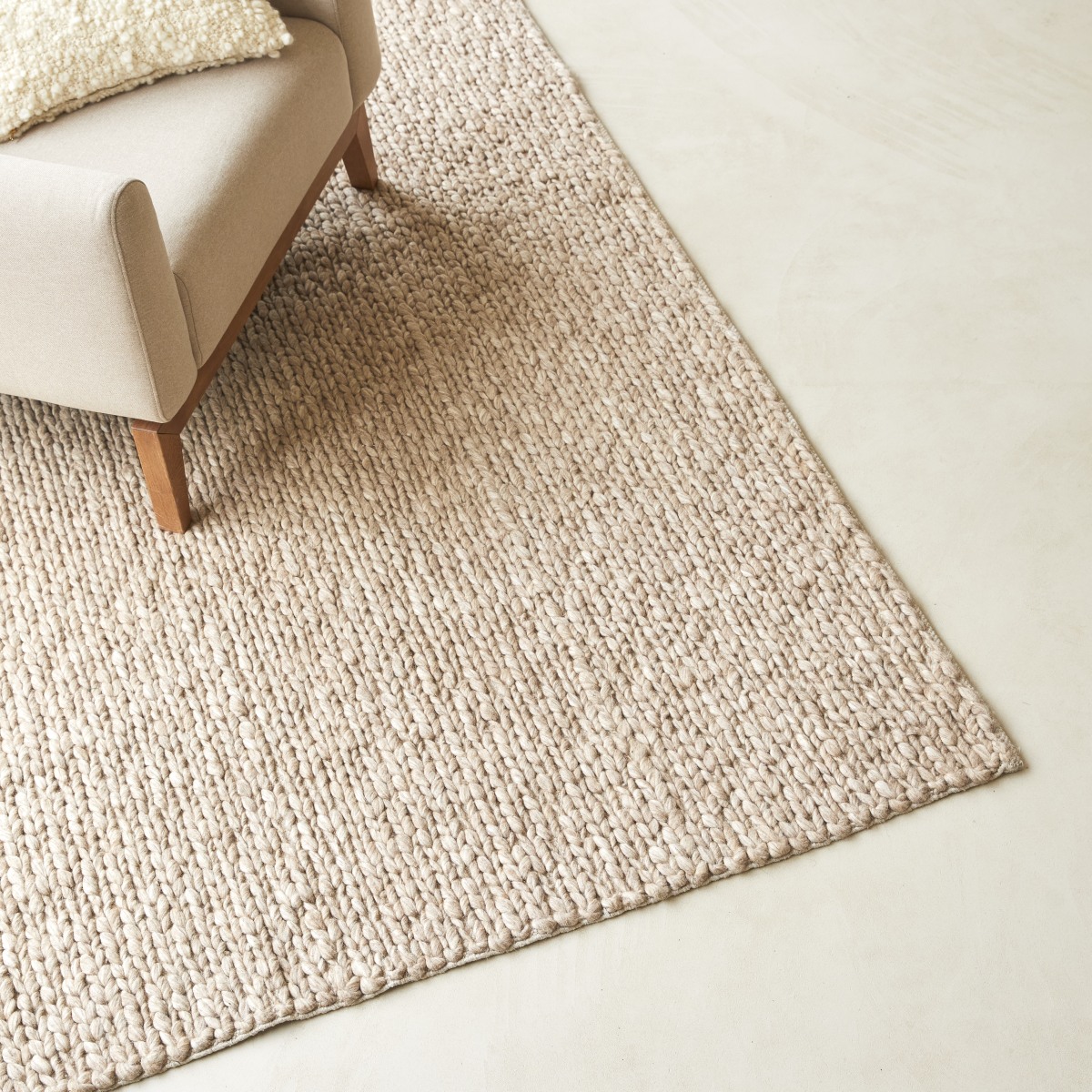 Arya - Alfombra de lana y algodón 140×200 cm – Brown