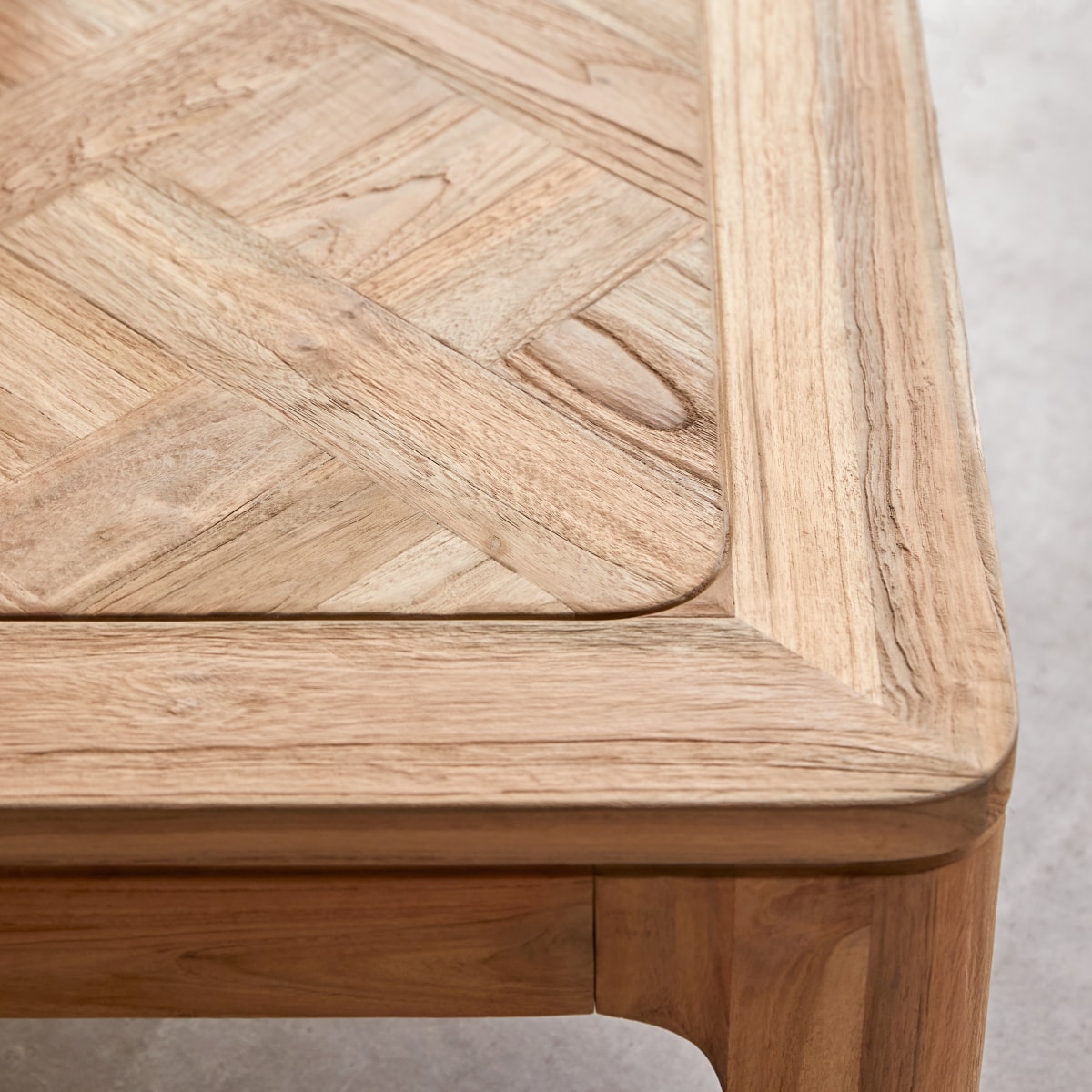 Ruth - Vierkante salontafel van gerecycled massief teakhout