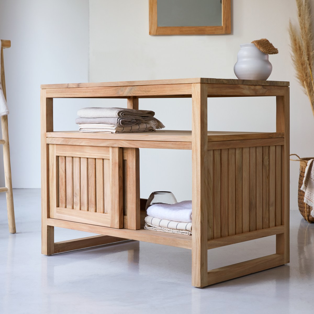 Colonial - Aufbewahrungsmöbel aus massivem Teakholz, 90 cm