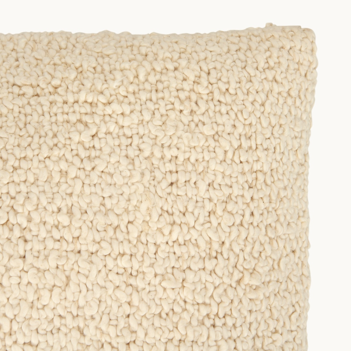 Daniel - Soft Woven Cotton Bouclé Square Pillow, Cream