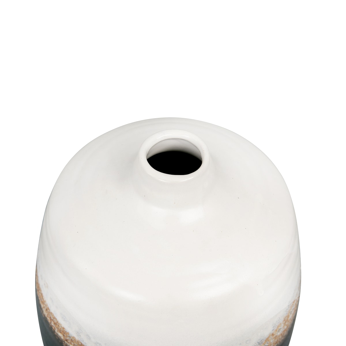 Lillian - Ombré Ceramic Vase with Reactive Glaze, Black and White