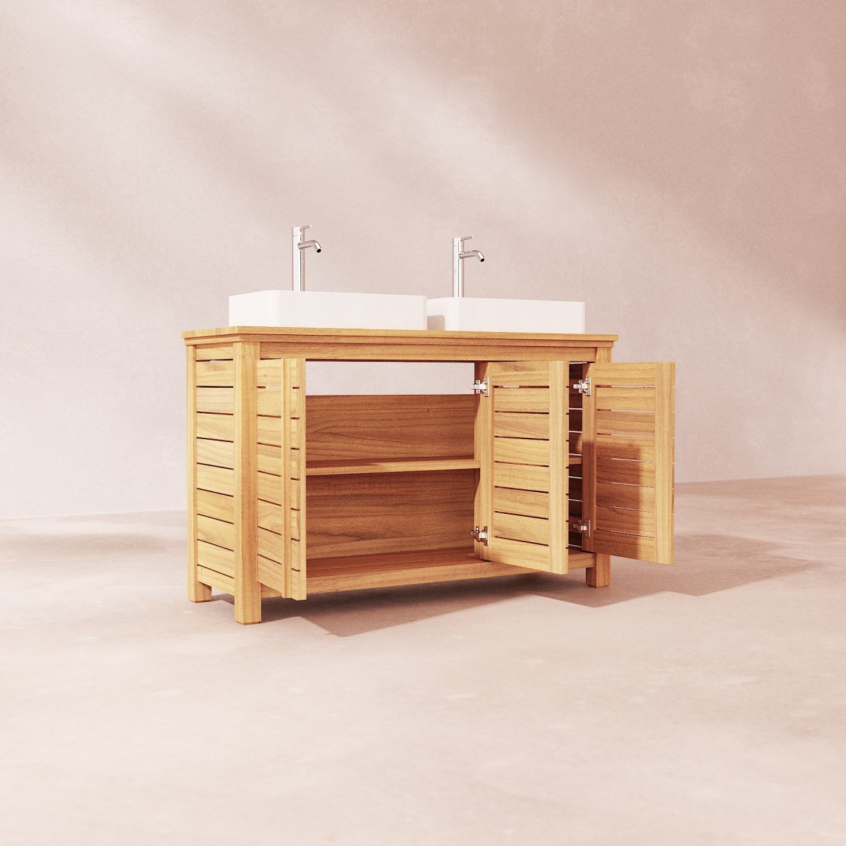 Rose - Solid teak basin unit 125 cm