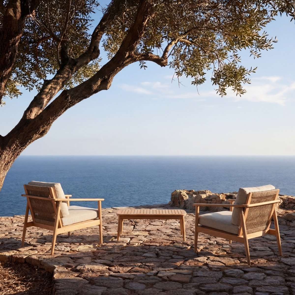 Daniela - Set di mobili da giardino in acacia massello 2 posti