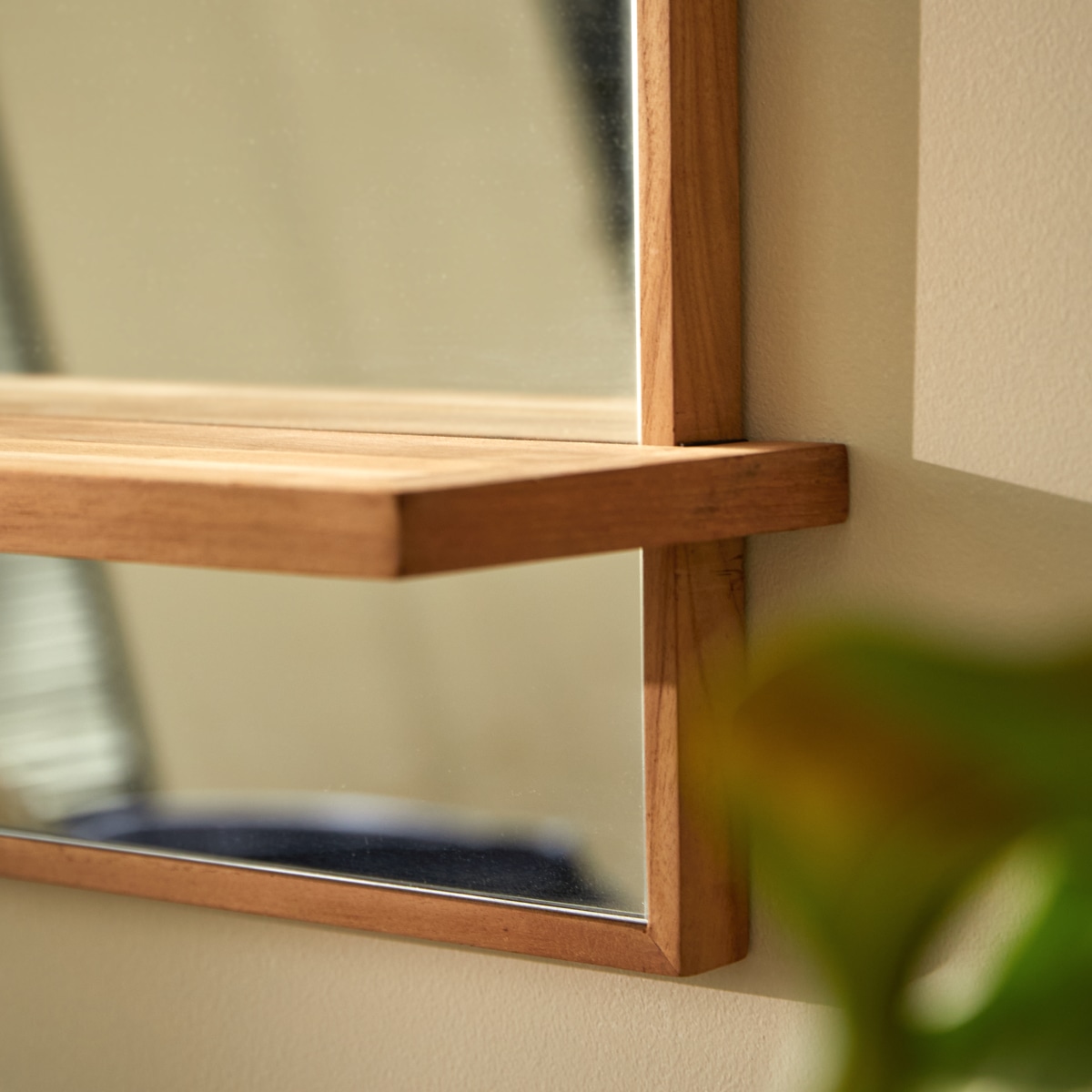 Galyno - Specchio decorativo in teak massello 75x45 cm