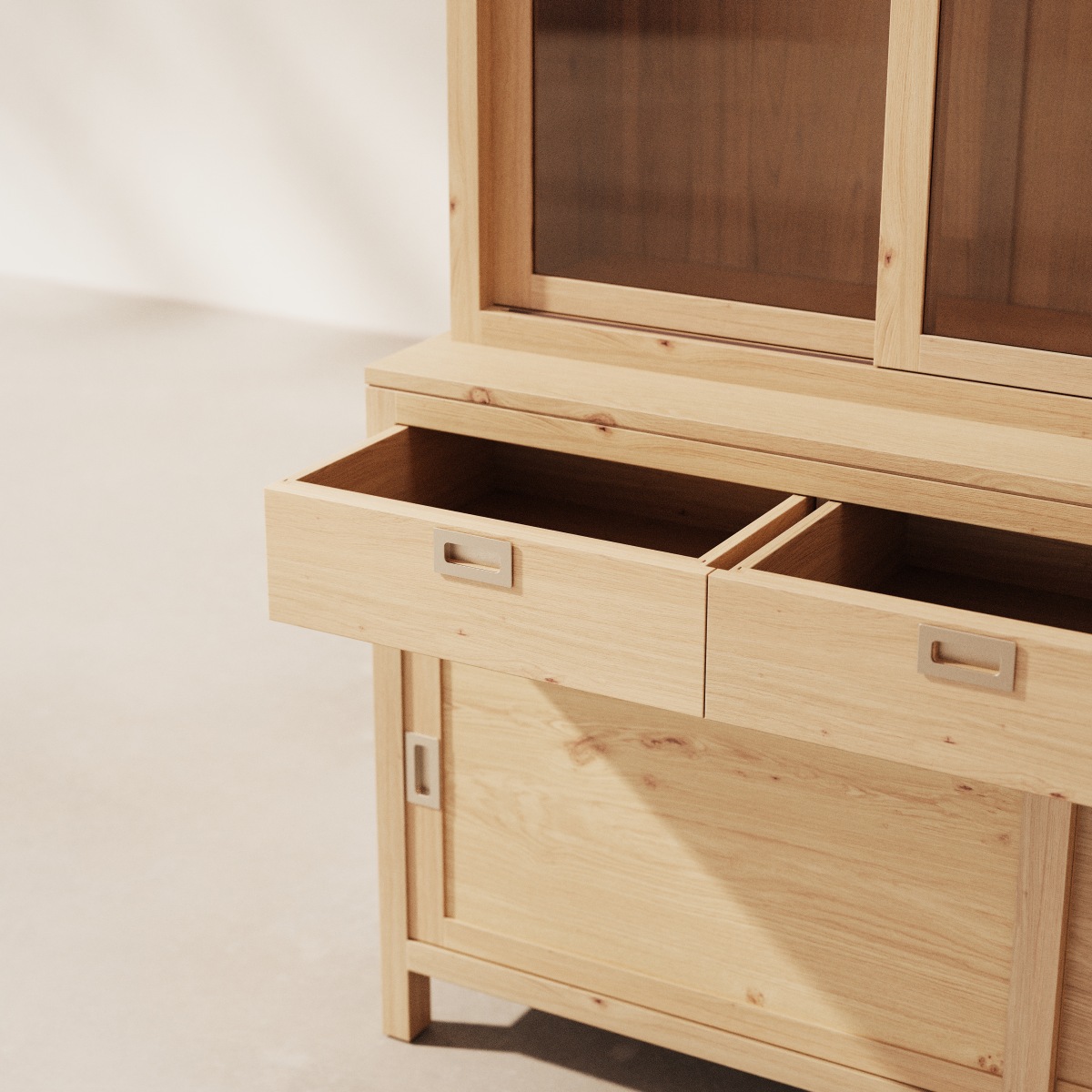 Heidi - Geschirrschrank aus massivem Eichenholz 160 cm