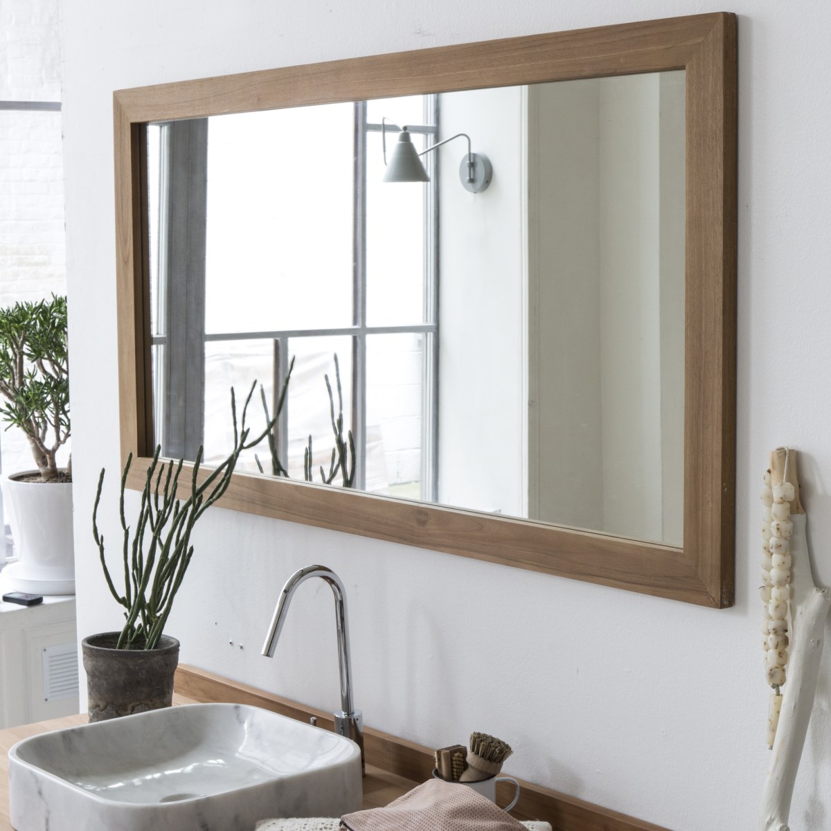 Miroir Milano en bois de Teck massif 140x70 FSC® - Tikamoon