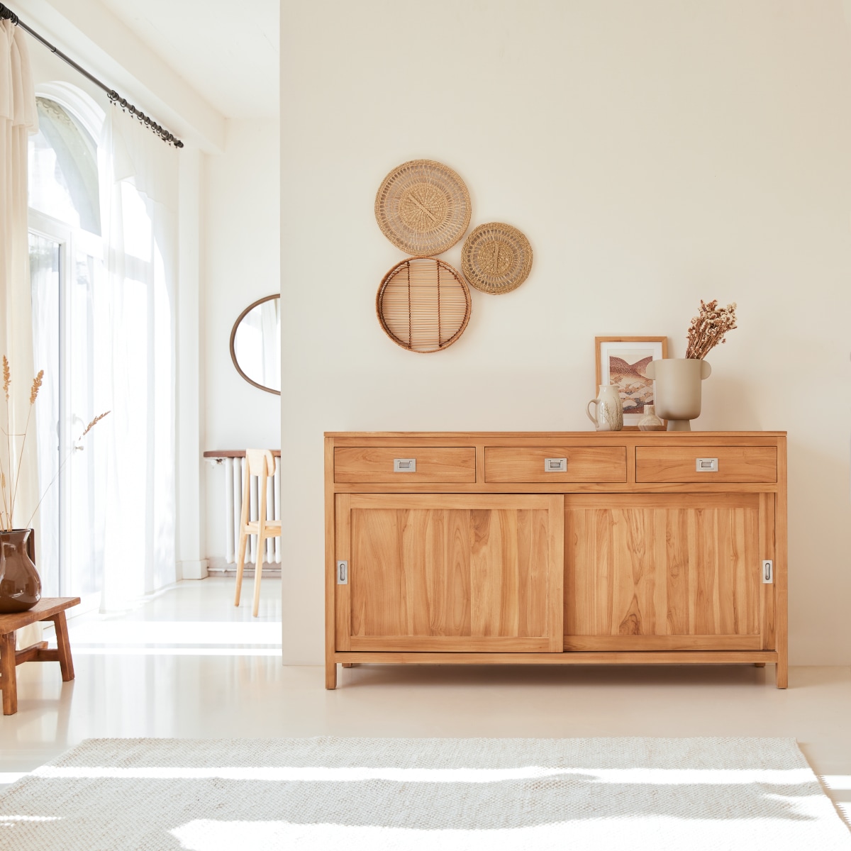 Coffee Tek - Solid teak Sideboard 180 cm