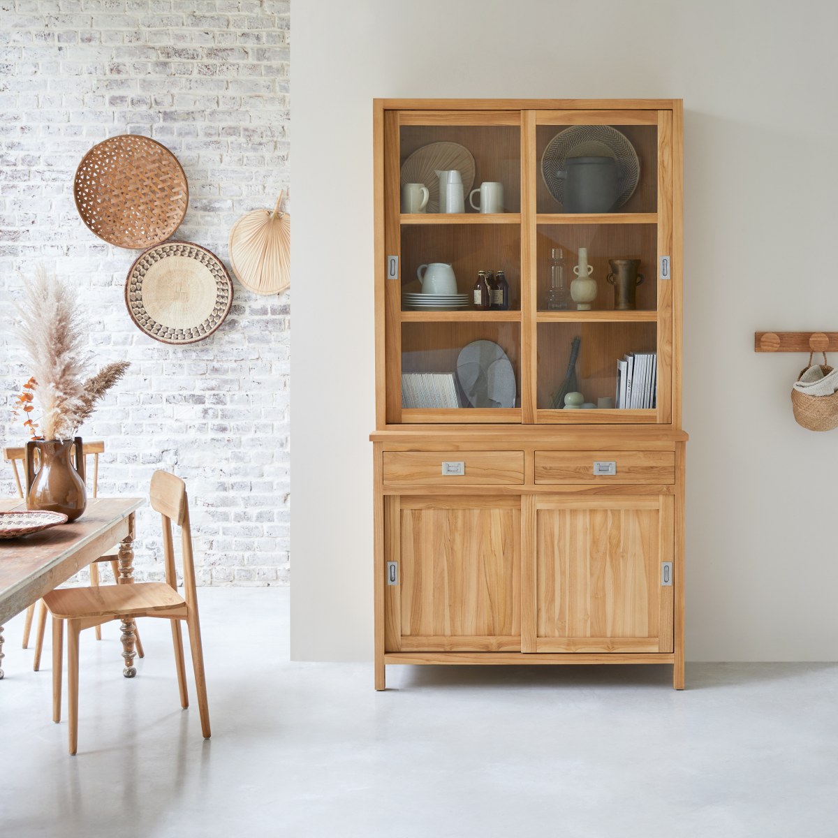 Vaisselier en bois de teck 120 Coffee Tek Slide FSC® - Tikamoon