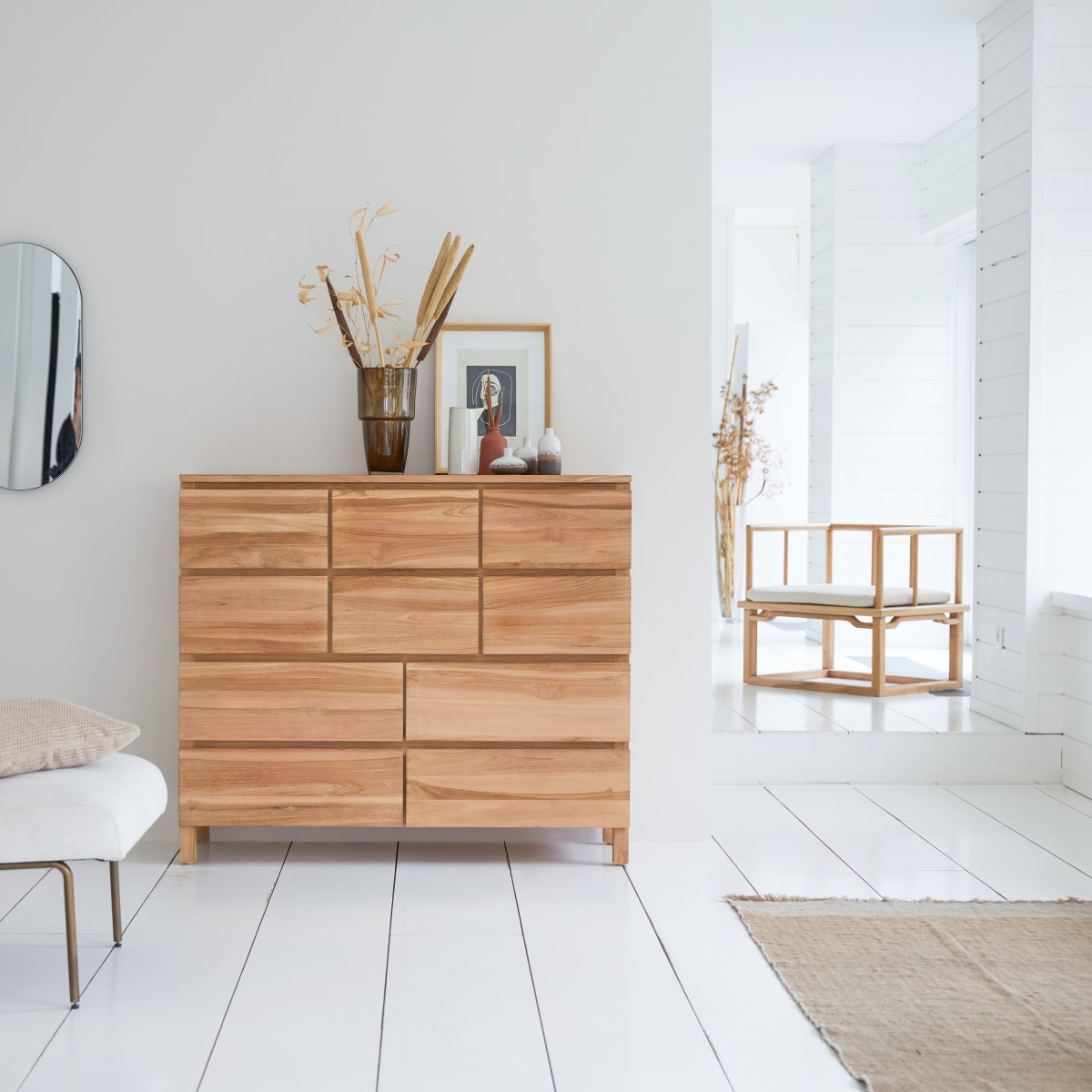 Commode en bois de teck 10 tiroirs Milano FSC® - Tikamoon