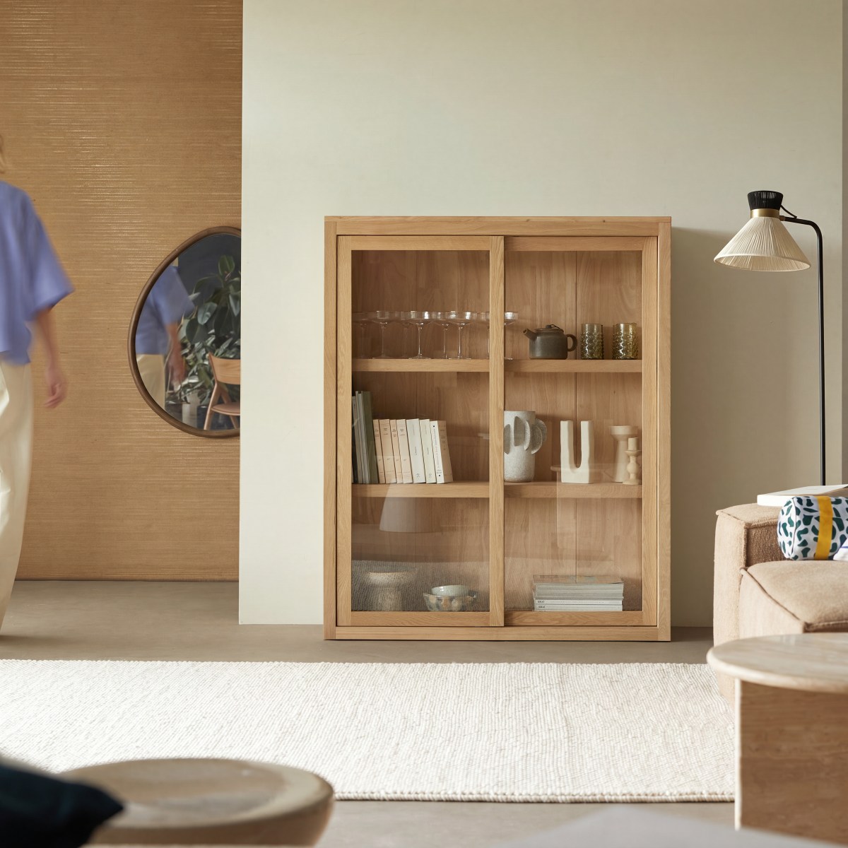 Heidi - Geschirrschrank aus massivem Eichenholz 110 cm