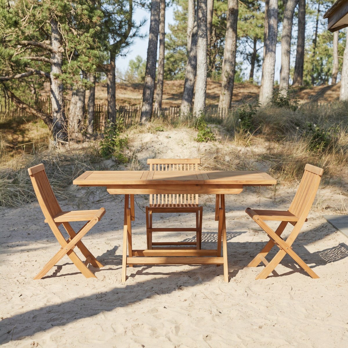Capri - Klappbarer Gartentisch aus Akazie massiv mit Verlängerung 4–6 Pers.