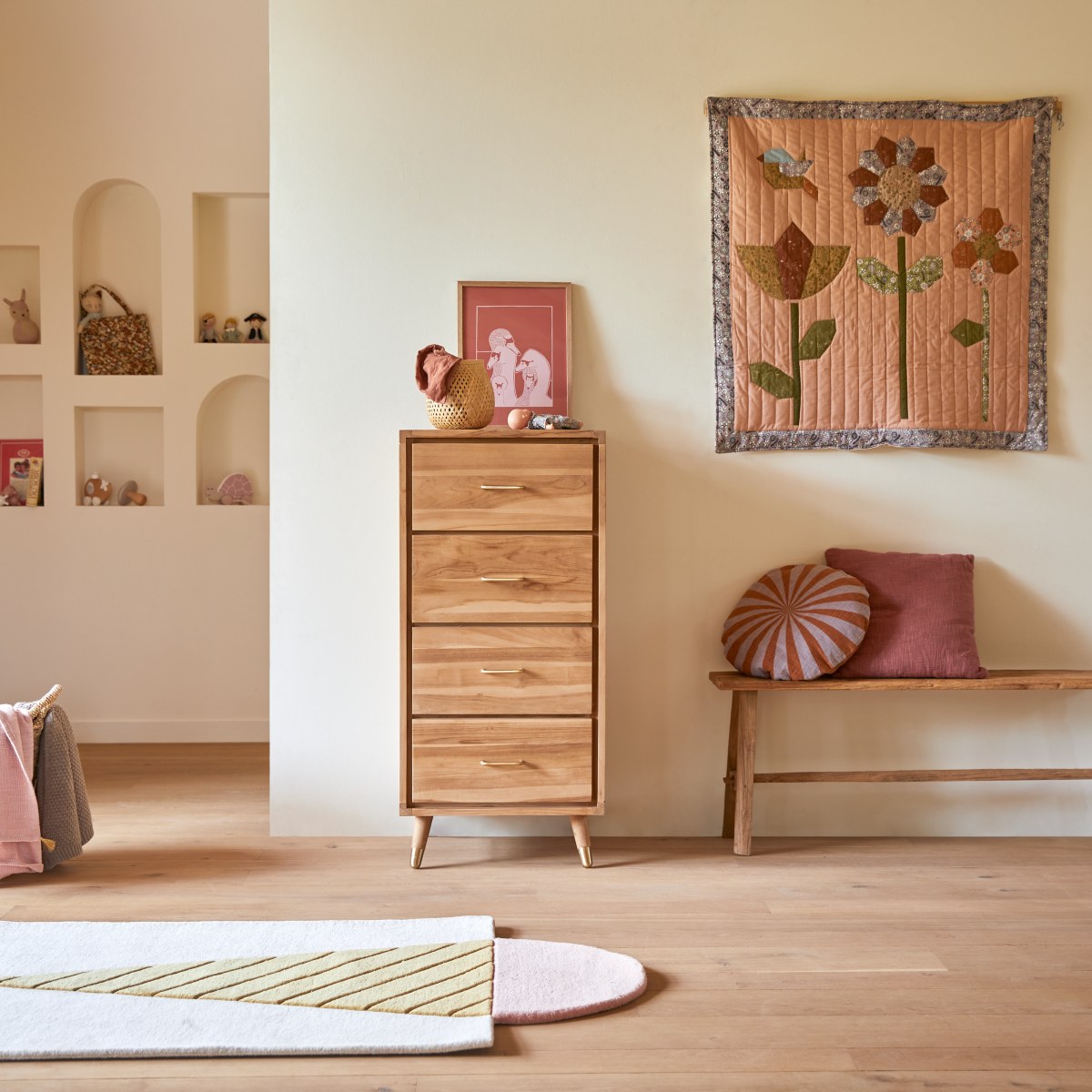 Kids Solid teak small Chest of drawers - Child / Wardrobe & Chest