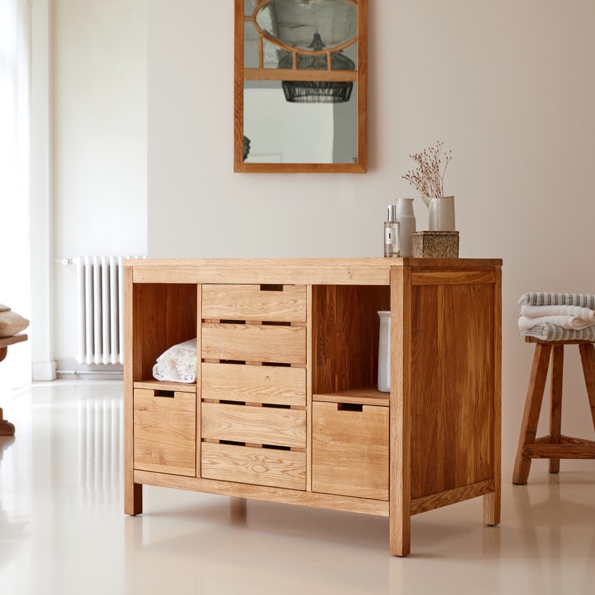 Serena - Aufbewahrungsmöbel aus massiver Eiche, 100 cm