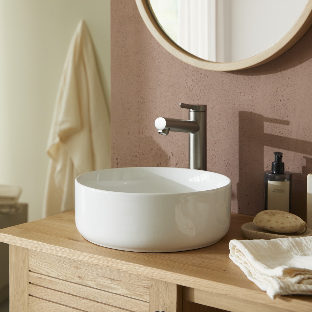 Tao - Rundes Waschbecken aus Keramik ∅ 31 cm
