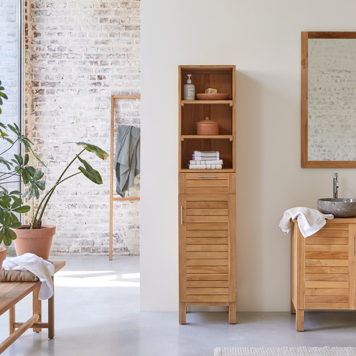 Teak-Schranksäule 180 Soho – Ablageschranksäule - Tikamoon
