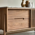 Isaure - Solid walnut and premium terrazzo sideboard 140 cm