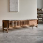 Isaure - Solid Walnut and Premium Terrazzo TV Stand