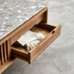 Isaure - Solid Walnut and Premium Terrazzo TV Stand