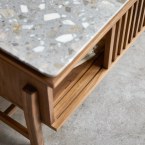 Isaure - Tv-meubel van massief notenhout en premium terrazzo 175 cm