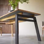 Sapristi - Tavolo rettangolare in legno di quercia riciclato, 6 persone