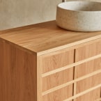 Miu - Solid oak bathroom cabinet - 115 cm