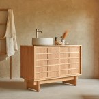 Miu - Solid oak bathroom cabinet - 115 cm