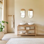 Achille - Vanity unit in solid teak, 135 cm