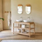 Achille - Mueble para lavabo de teca maciza de 135 cm