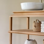 Achille - Mueble para lavabo de teca maciza de 135 cm