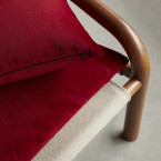 Opéra - Sillón de roble macizo y terciopelo rojo