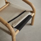 Opéra - Fauteuil en chêne massif clair et velours crème