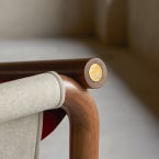 Opéra - Fauteuil en chêne massif et velours rouge