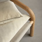 Opéra - Poltrona in rovere massello e velluto crema