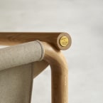 Opéra - Poltrona in rovere massello e velluto crema