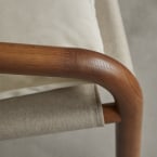 Opéra - Poltrona in rovere massello scuro e velluto color crema