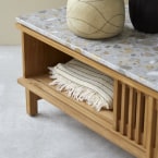 Isaure - Solid teak and premium terrazzo TV unit - 175 cm