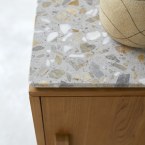 Isaure - Bahut en teck massif et terrazzo premium 80 cm
