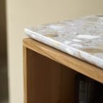 Isaure - Credenza in teak massello e battuto di terrazzo premium 80 cm