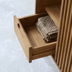 Isaure - Credenza in teak massello e battuto di terrazzo premium 80 cm