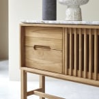 Isaure - Konsole aus massivem Teakholz und Premium-Terrazzo