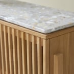 Isaure - Console in solid teak and premium terrazzo