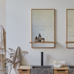 Galyno - Specchio in teak massello 75x45 cm